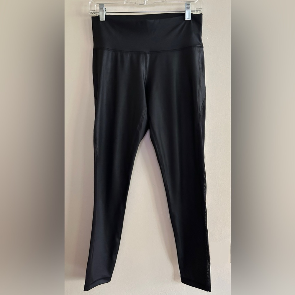 Adidas Black Mesh Leggings | Women's Size M | Chic Sleek & Flattering Fit